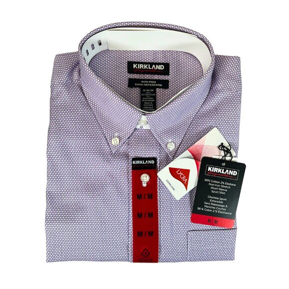 Kirkland Signature Men's Short Sleeve Sport Shirt – Size M - Picture 1 of 6